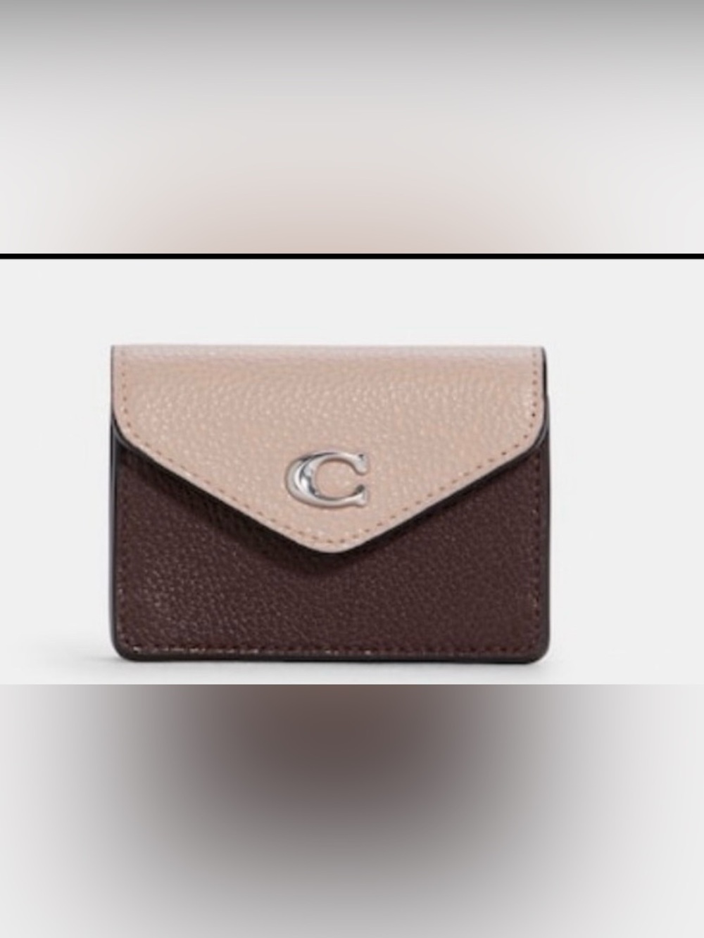 Perfect like new COACH Tammie Card Case In Colorblock Cranberry blush silver